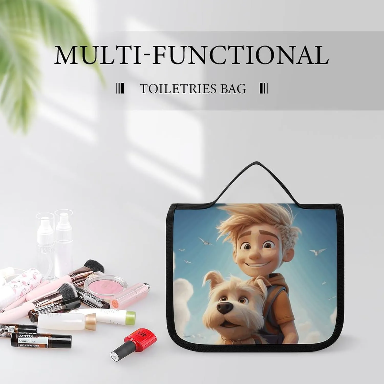 Toiletry Bag for Women Travel Cosmetic Bag Boy And Puppy Large Makeup Bag Hanging Cosmetic Organizer for Toiletries Accessories 3 In 1 Container