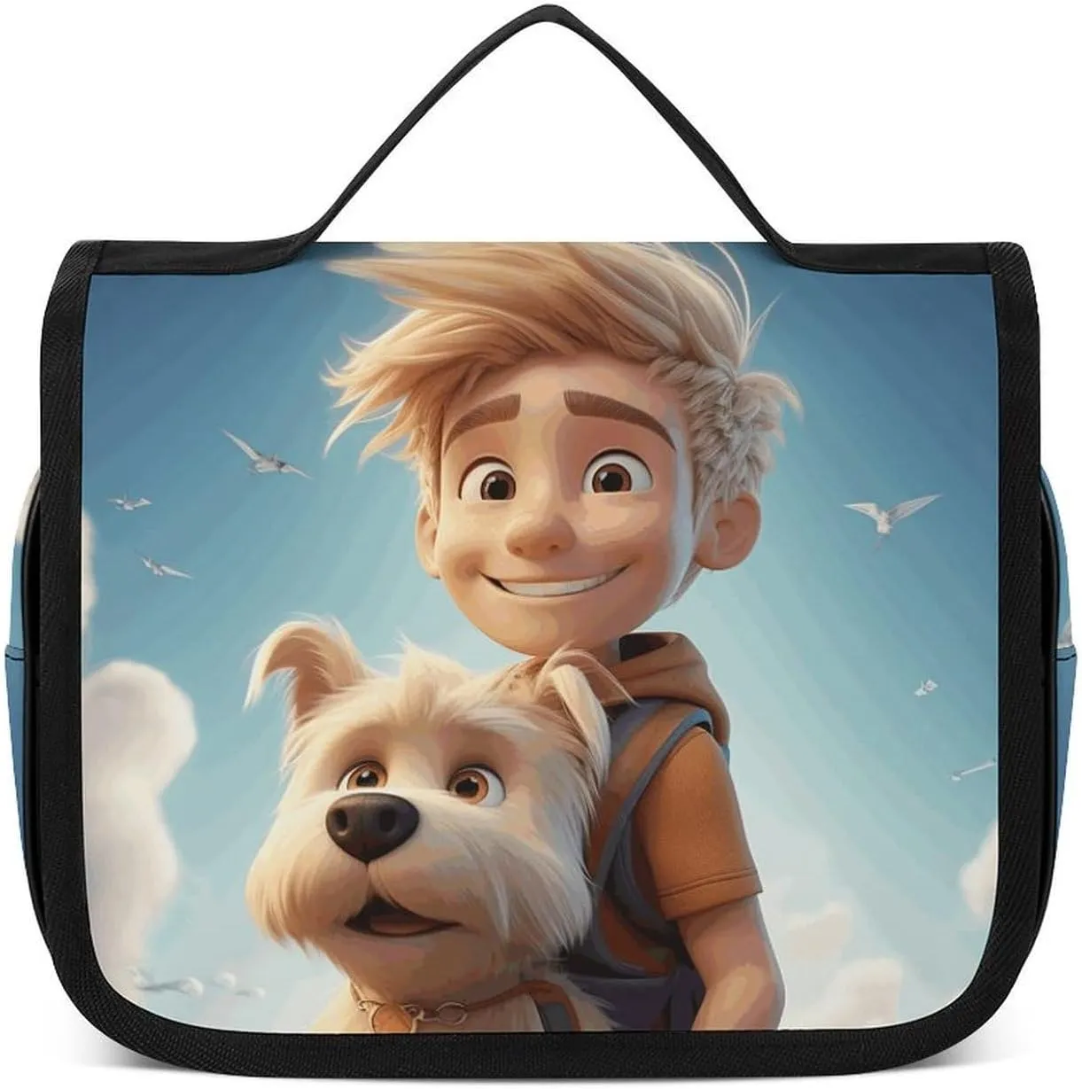 Toiletry Bag for Women Travel Cosmetic Bag Boy And Puppy Large Makeup Bag Hanging Cosmetic Organizer for Toiletries Accessories 3 In 1 Container