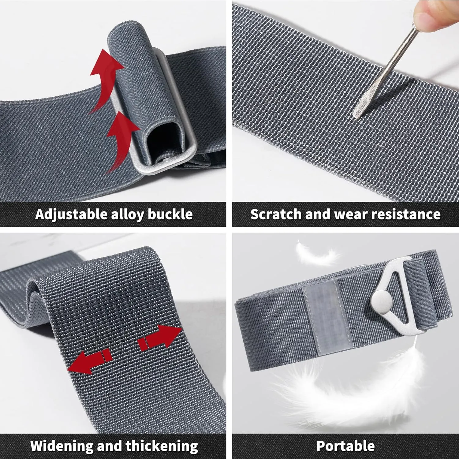 TOOVREN 2-in-1 Travel Belt for Luggage Straps Add a Bag Bungees Suitcase Luggage Strap Over Handle Suitcases Belt for Carry On Bag Adjustable Backpack Attachment Airport Travel Accessories Gray