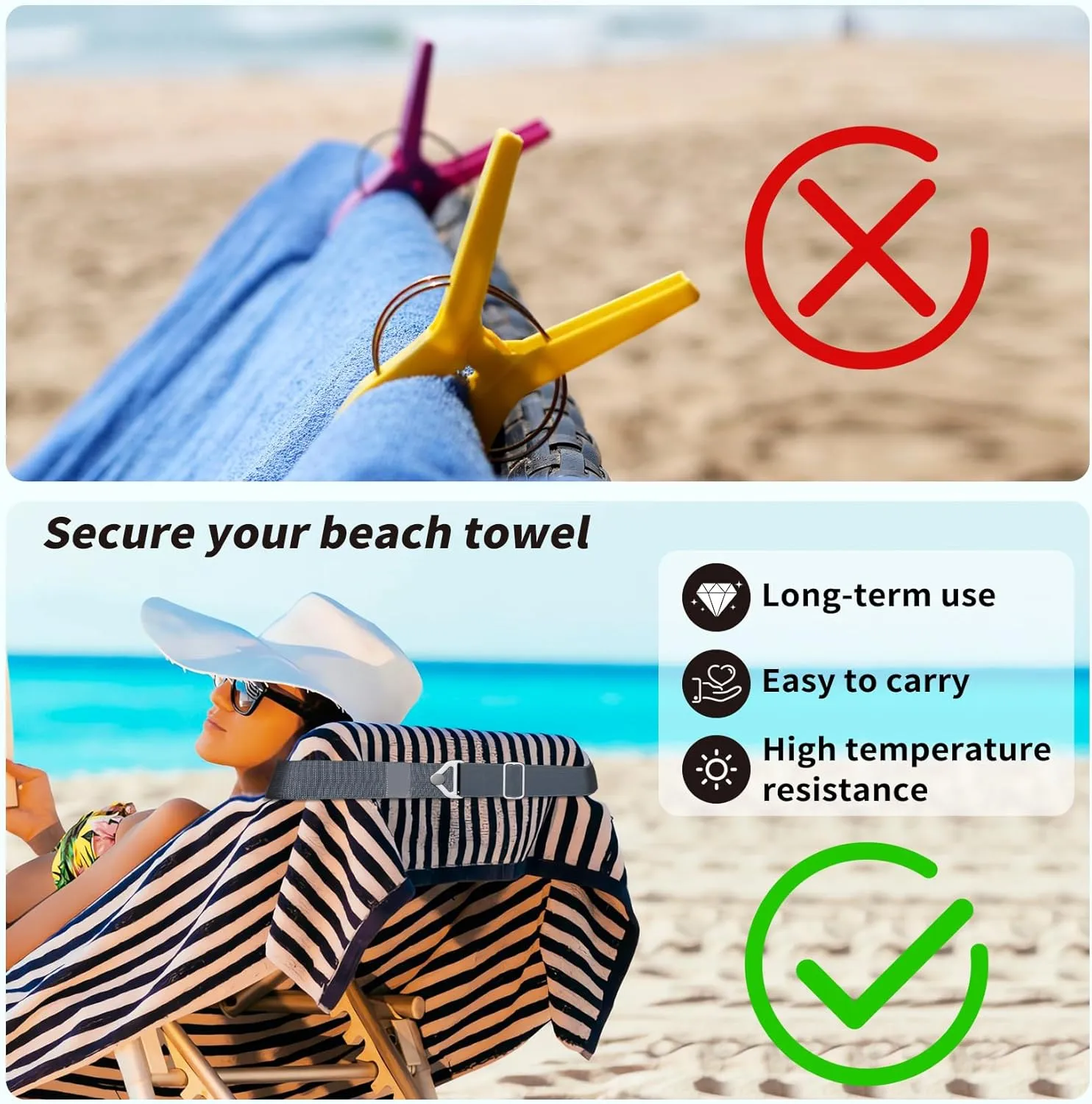 TOOVREN 2-in-1 Travel Belt for Luggage Straps Add a Bag Bungees Suitcase Luggage Strap Over Handle Suitcases Belt for Carry On Bag Adjustable Backpack Attachment Airport Travel Accessories Gray
