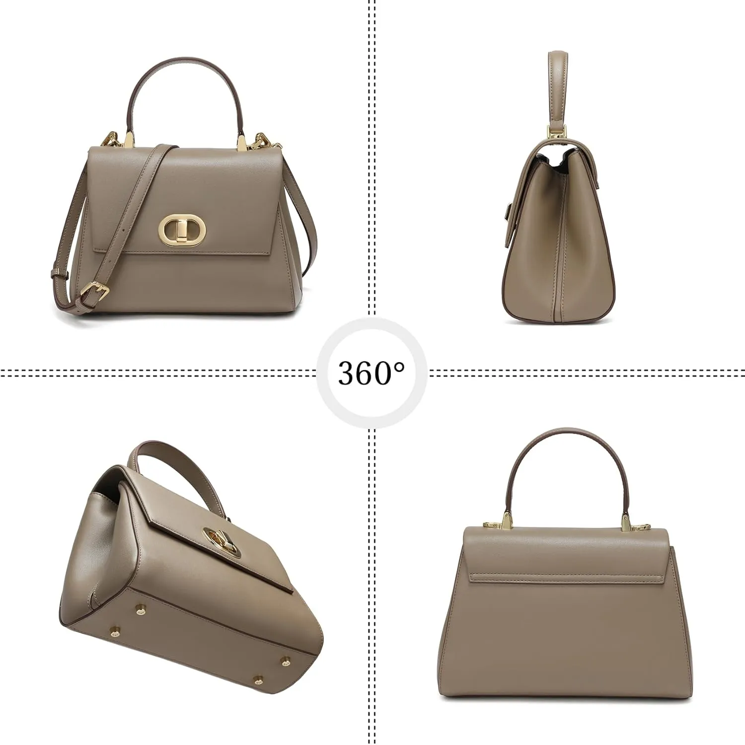 Top Handle Bag Fashion Leather Purses for Women with Multiple Internal Pockets Satchel Bag for Ladies.