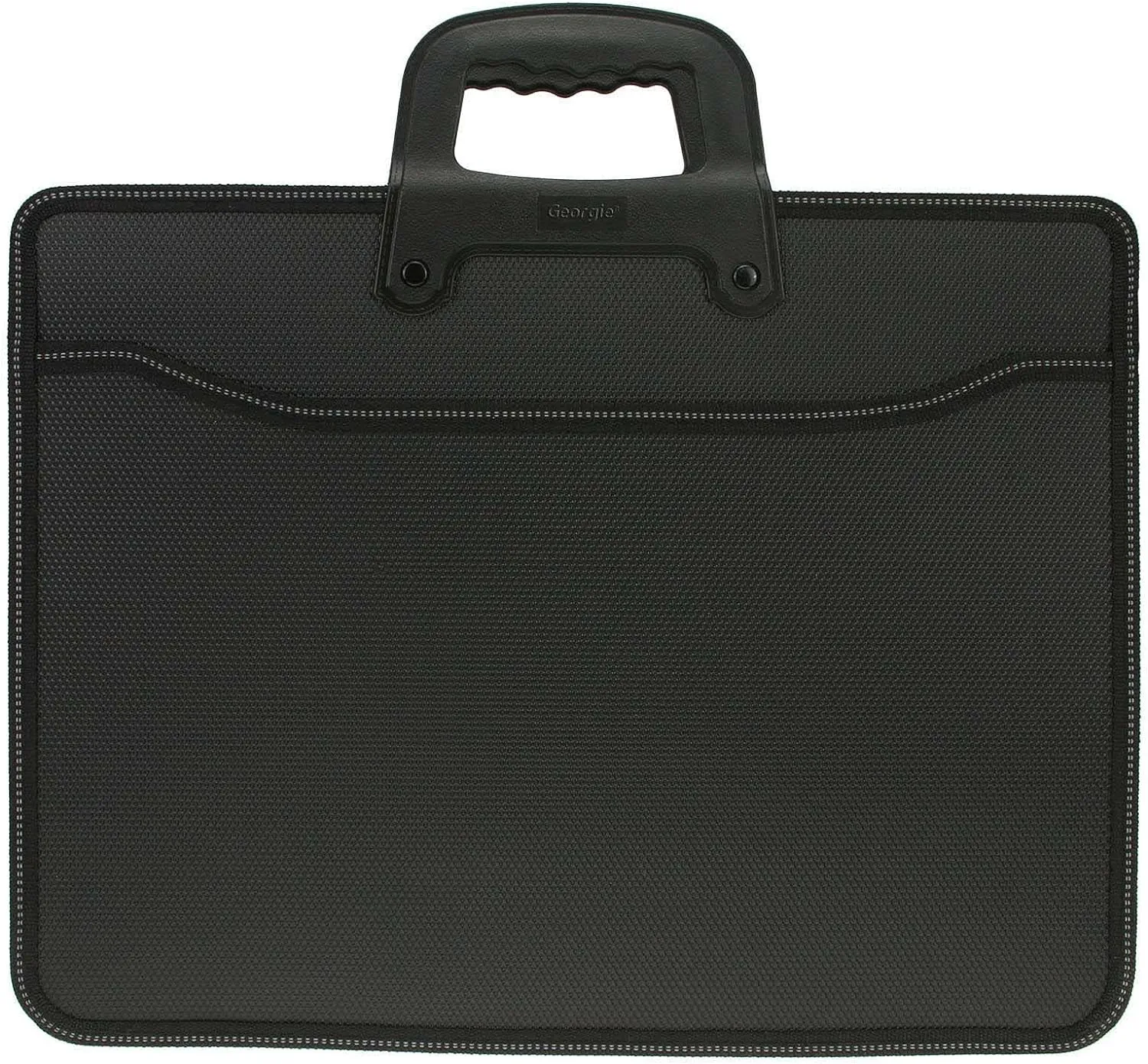 Top Handle Business Briefcase Bag Oxford Fabric Office Meetting Travel Use File Bills Document Expanding Storage Organizer Holder A4 Size File Folder Carrying Case Handbag (Black HB415)