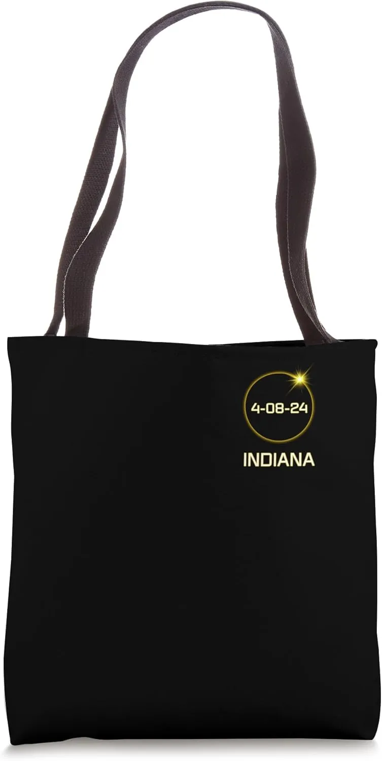 Totality Path 2024 Indiana Total Eclipse Pocket Tote Bag