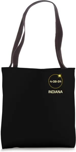 Totality Path 2024 Indiana Total Eclipse Pocket Tote Bag