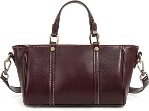Tote Bag for Women, Genuine Leather Crossbody Handbag Purse, Satchel Designer Shoulder with 2 Shoulder Straps