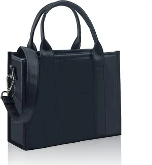 Tote Bag for Women, Leather Crossbody Bag, Handbag for travel, School and Party(Black Medium)