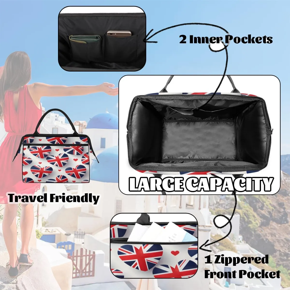 Tote Bag for Women, Lightweight Tote Bag with Zipper, Large Shoulder Bag Handbag for Travel, Work