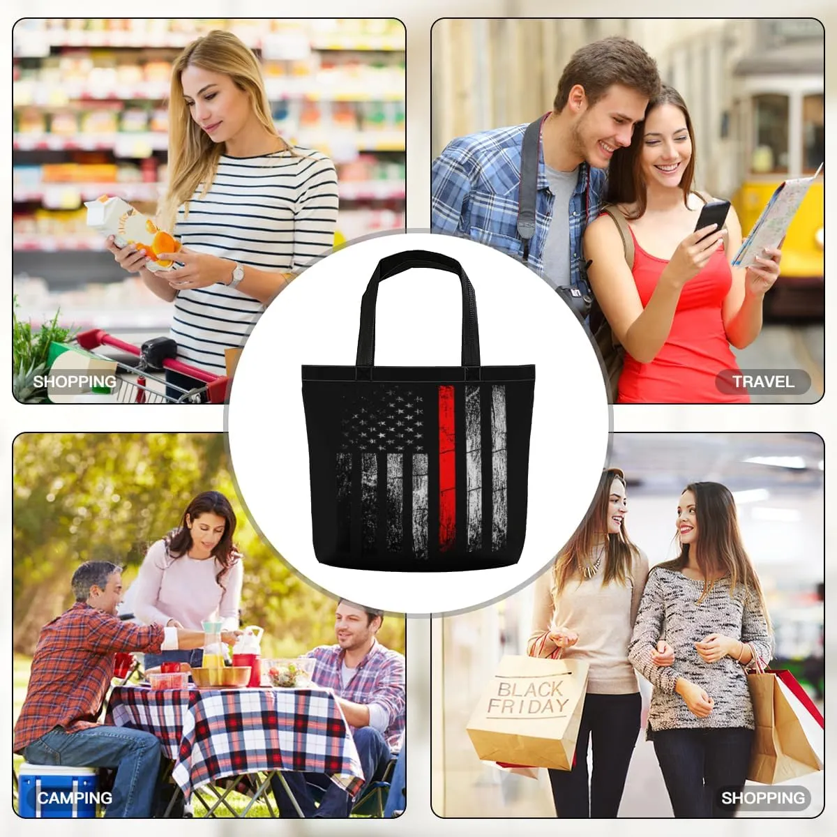 Tote Bag for Women Men Large Reusable Beach Shoulder Bags With Zipper for Gym Shopping Travel Gifts Yoga