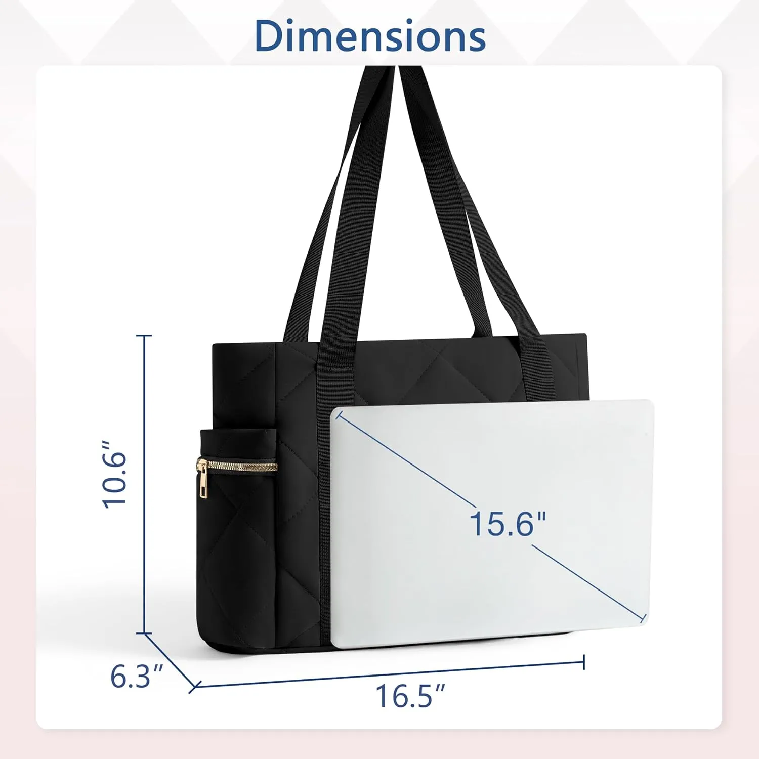 Tote bag for Women Puffer Shoulder Bag with Zipper Travel Quilted Nurse Bag Carry On Laptop Bag for Travel Work