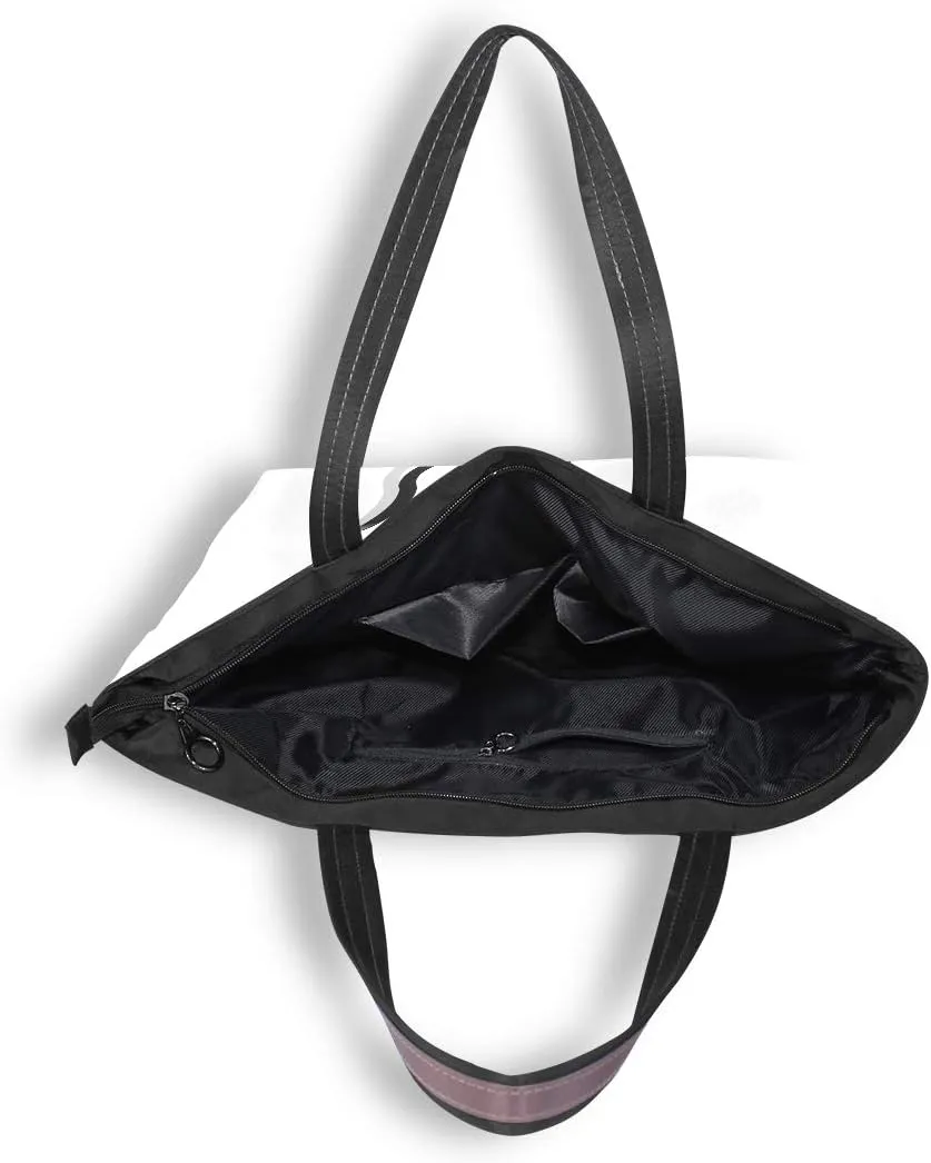 Tote Bag for Women with Zipper and Pockets,Polyester Tote Bag Pattern Tote Purse Women Handbag