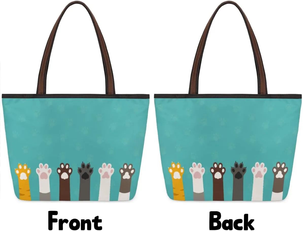 Tote Bag for Women with Zipper Large Capacity Top Handle Casual Shoulder Bag Handbag Reusable Shopping