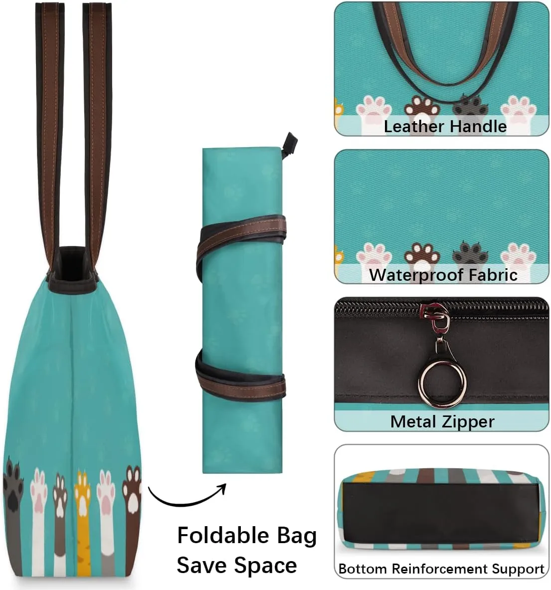 Tote Bag for Women with Zipper Large Capacity Top Handle Casual Shoulder Bag Handbag Reusable Shopping