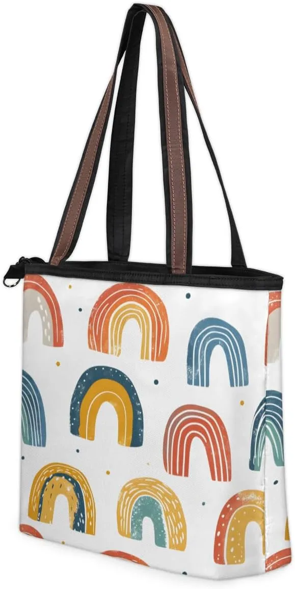 Tote Bag for Women with Zipper Large Capacity Top Handle Casual Shoulder Bag Handbag Reusable Shopping