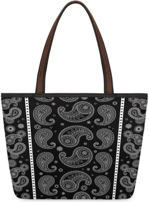 Tote Bag for Women with Zipper Large Capacity Top Handle Casual Shoulder Bag Handbag Reusable Shopping