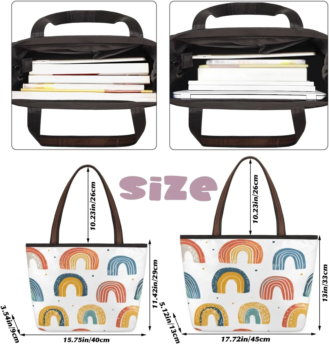 Tote Bag for Women with Zipper Large Capacity Top Handle Casual Shoulder Bag Handbag Reusable Shopping