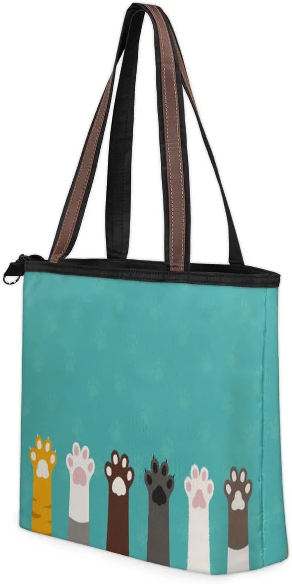 Tote Bag for Women with Zipper Large Capacity Top Handle Casual Shoulder Bag Handbag Reusable Shopping