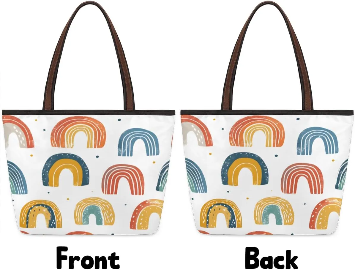 Tote Bag for Women with Zipper Large Capacity Top Handle Casual Shoulder Bag Handbag Reusable Shopping