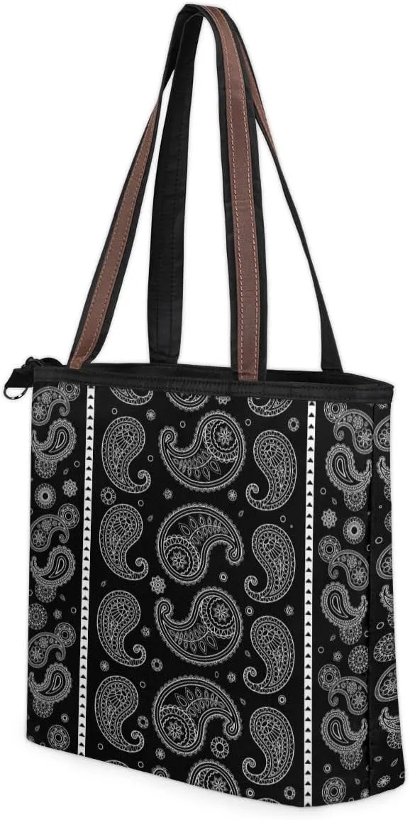 Tote Bag for Women with Zipper Large Capacity Top Handle Casual Shoulder Bag Handbag Reusable Shopping