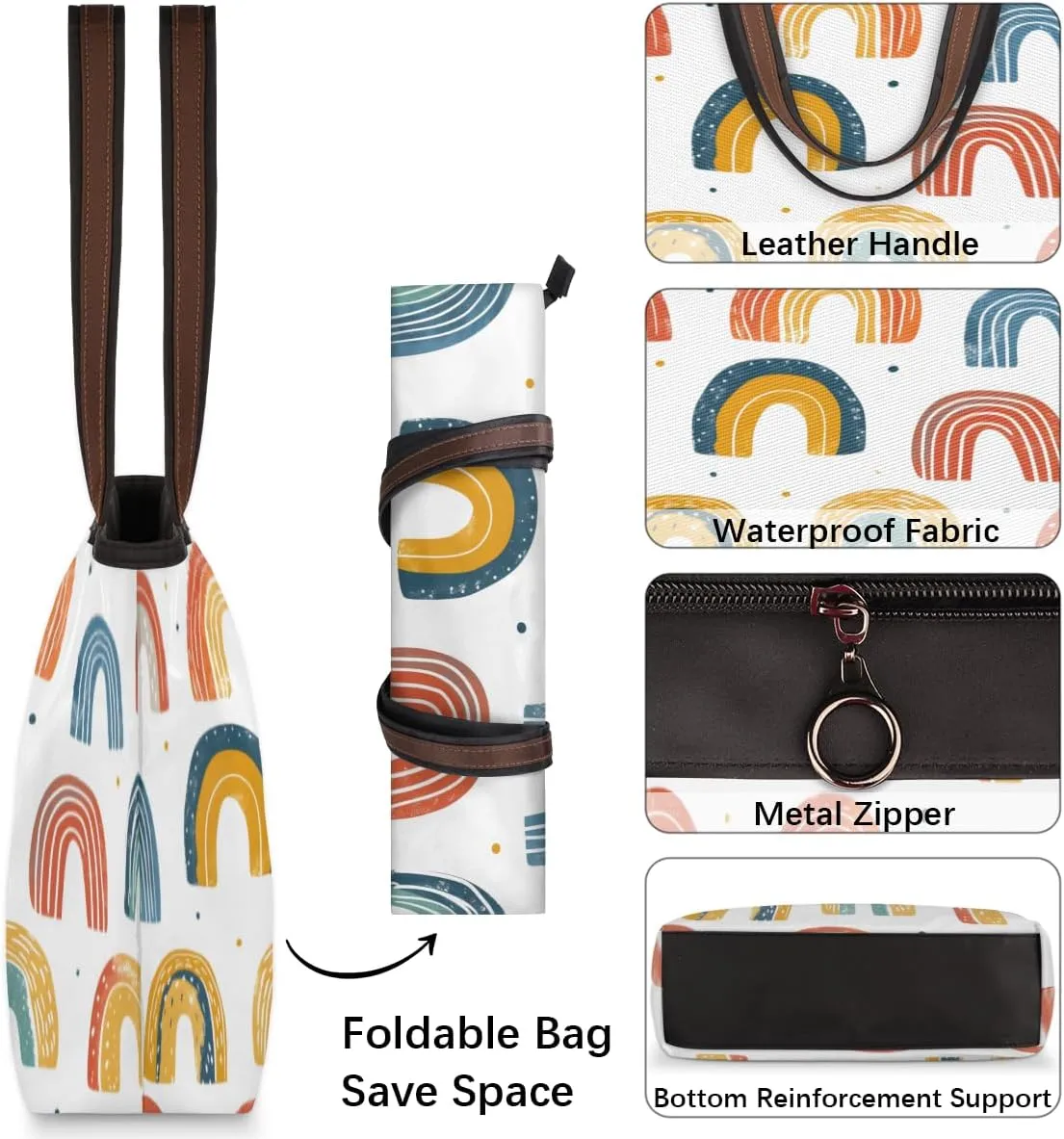 Tote Bag for Women with Zipper Large Capacity Top Handle Casual Shoulder Bag Handbag Reusable Shopping