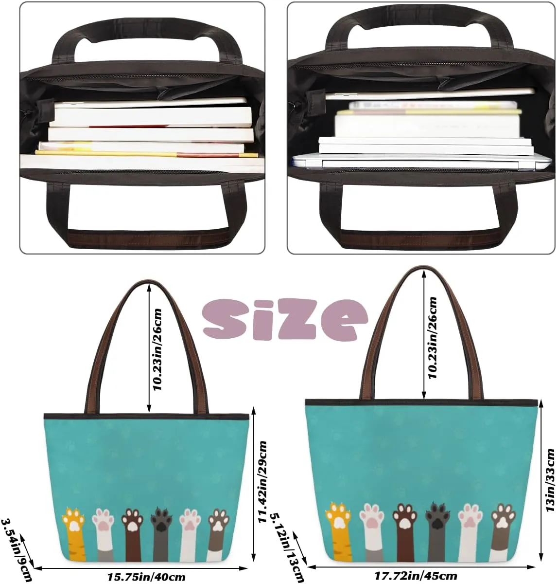 Tote Bag for Women with Zipper Large Capacity Top Handle Casual Shoulder Bag Handbag Reusable Shopping