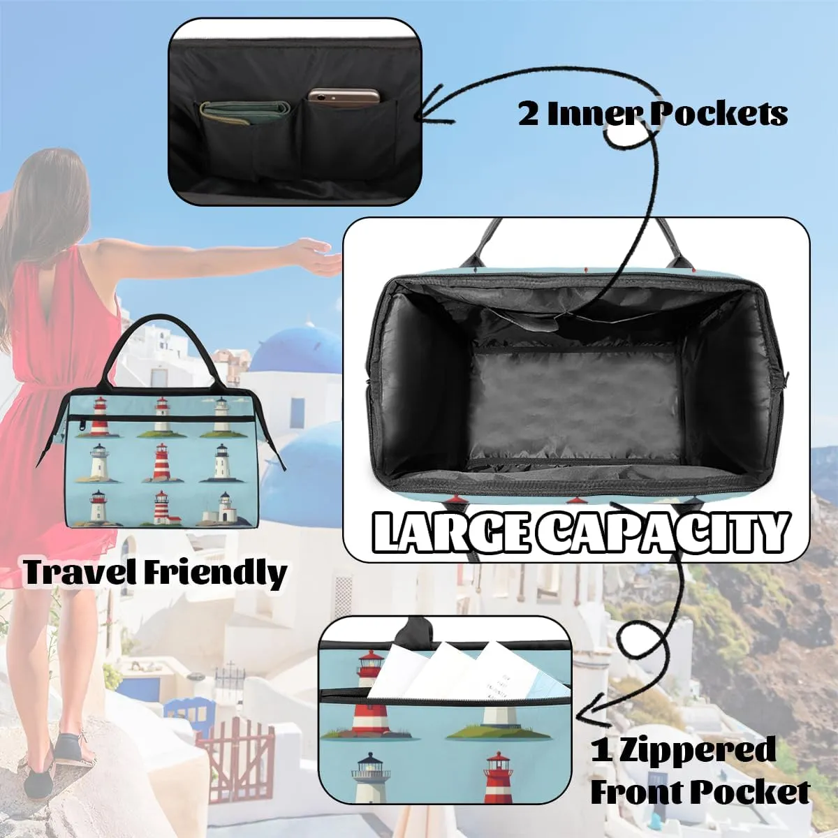 Tote Bag for Women with Zipper, Large Shoulder Bag Handbag for Travel Sports Work
