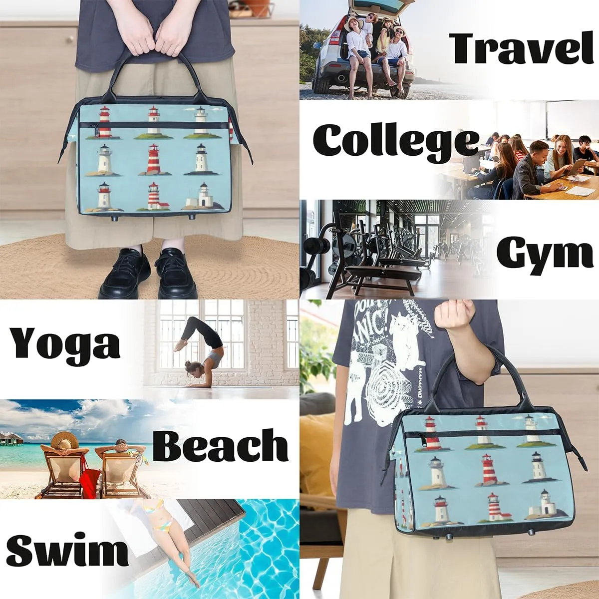 Tote Bag for Women with Zipper, Large Shoulder Bag Handbag for Travel Sports Work