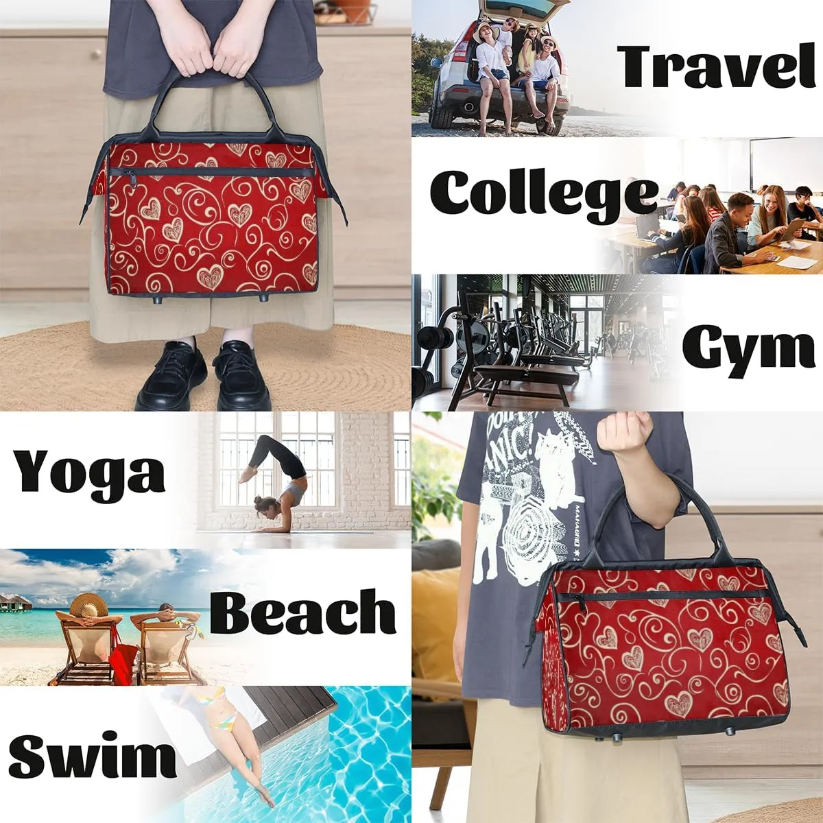 Tote Bag for Women with Zipper, Large Shoulder Bag Handbag for Travel Sports Work