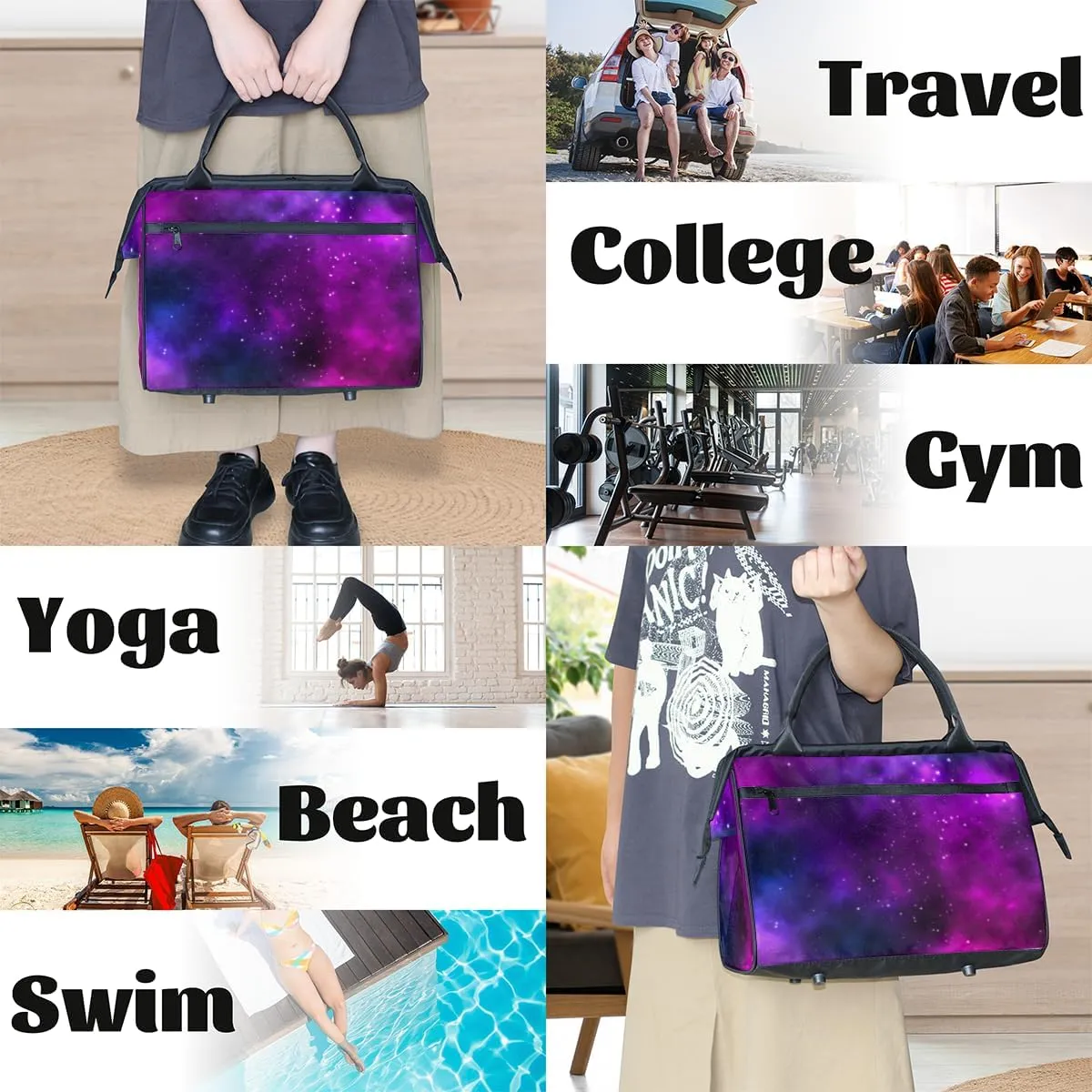 Tote Bag for Women with Zipper, Travel Large Shoulder Bag Handbag for Work, Gym