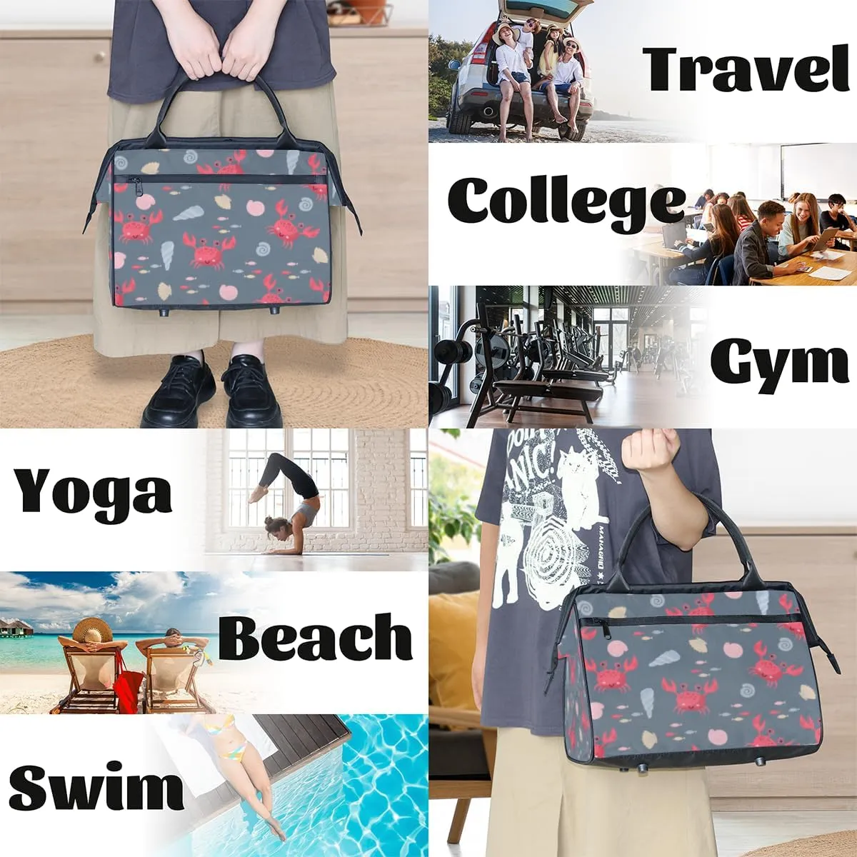 Tote Bag for Women with Zipper, Travel Large Shoulder Bag Handbag for Work, Gym
