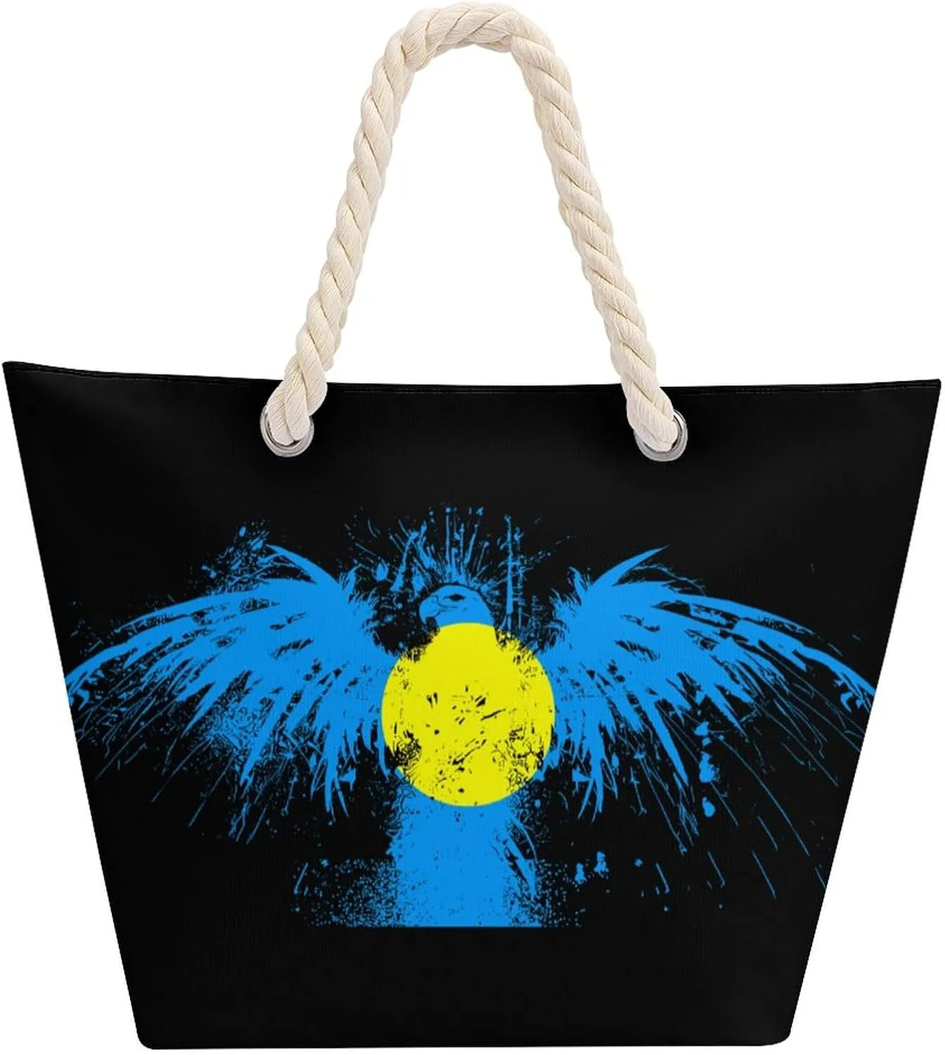 Tote Bag Large Handles Beach Bag with Zipper for Shopping Groceries Travel Outdoors Swim Pool Bag