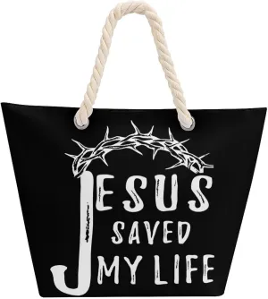 Tote Bag Large Handles Beach Bag with Zipper for Shopping Groceries Travel Outdoors Swim Pool Bag