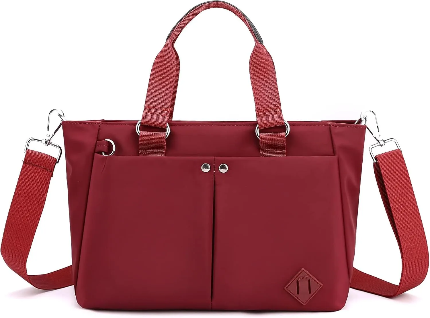 Tote Bag Women Nylon Handbag Zipper Closure Shoulder Bag Crossbody or Handle Bag for Work