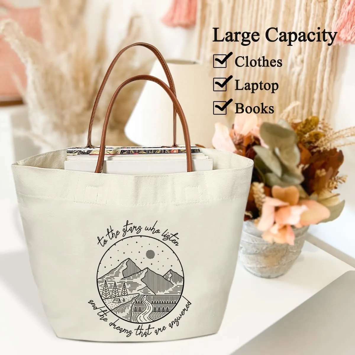 Tote Bags for Women Acotar Gifts for Women Canvas Tote Bags Aesthetic Acotar Velaris Merch Fantasy Novel Inspired Book Lover Gifts Grocery Beach Bag Shopping Handbag -12