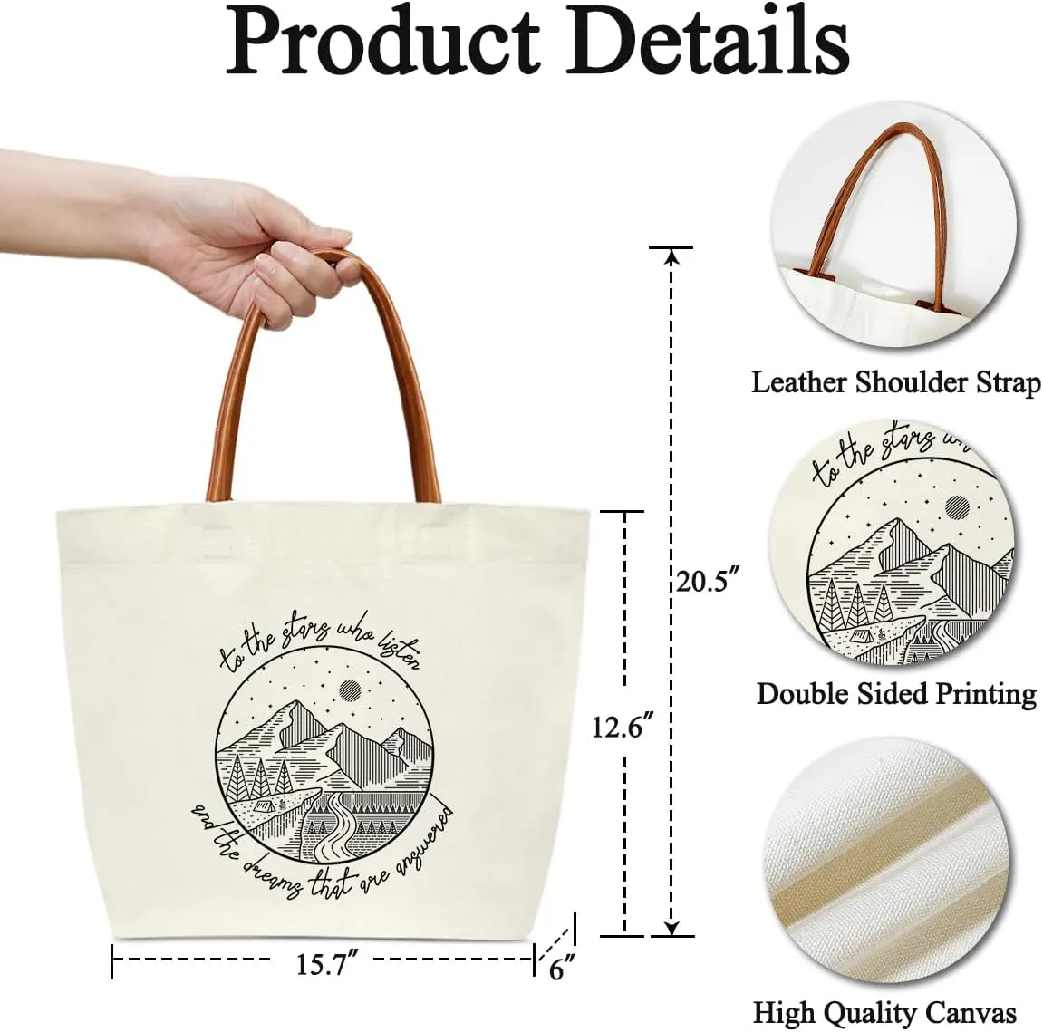 Tote Bags for Women Acotar Gifts for Women Canvas Tote Bags Aesthetic Acotar Velaris Merch Fantasy Novel Inspired Book Lover Gifts Grocery Beach Bag Shopping Handbag -12