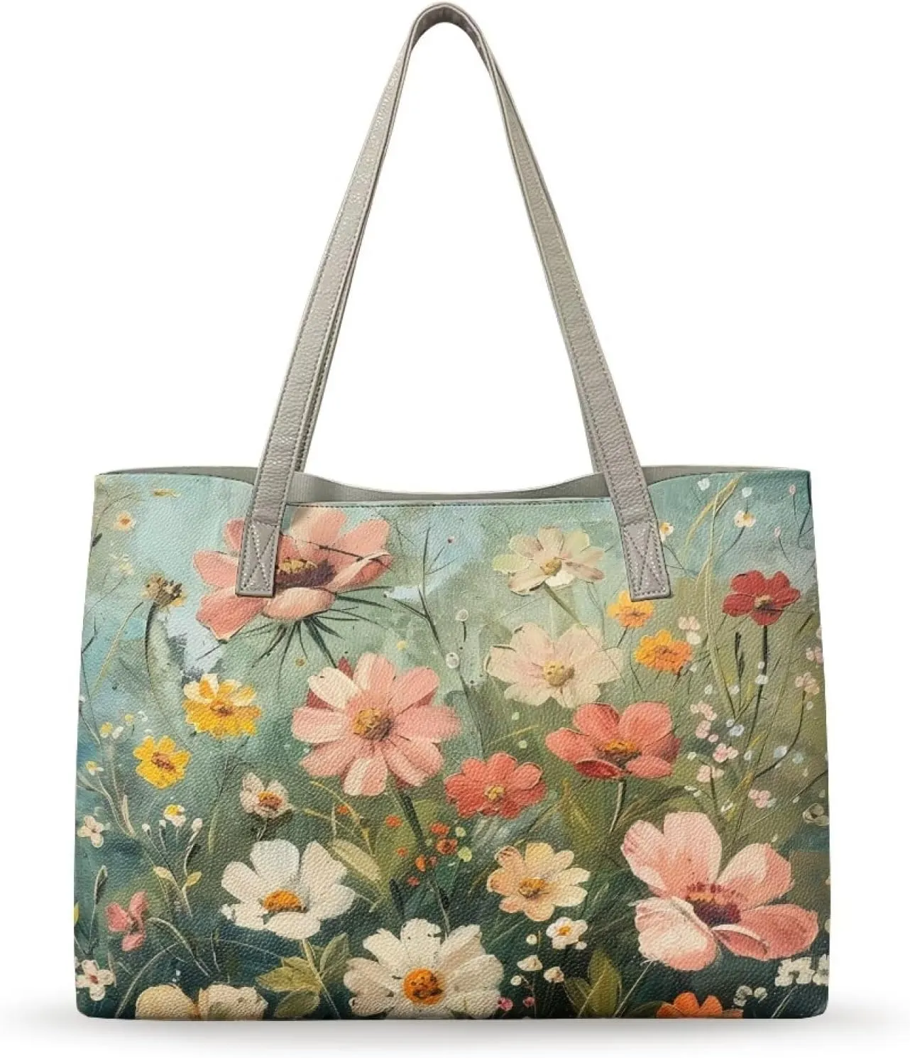 Tote Handbag for Women Fashion Lady Leather Tote Purse Lightweight Travel Bag Waterproof Shoulder Bag