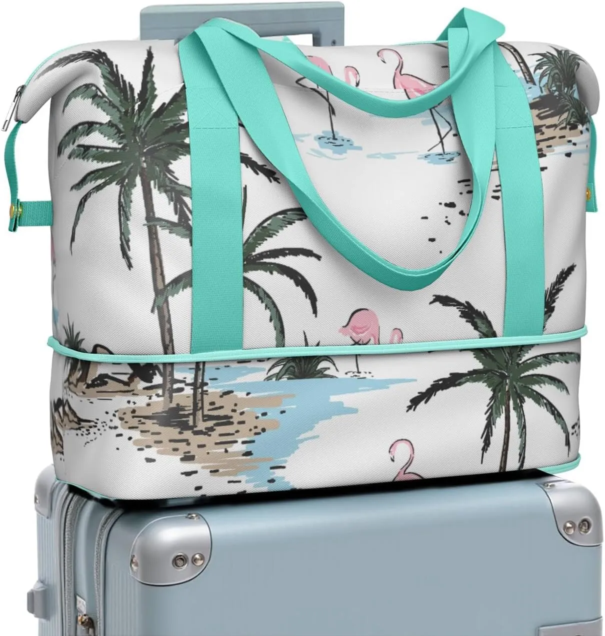 Travel Duffel Bag,Large Weekender Tote for Women,Gym Duffel Bag with Wet Pocket, Shoulder Weekender Overnight Bag for Women