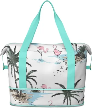 Travel Duffel Bag,Large Weekender Tote for Women,Gym Duffel Bag with Wet Pocket, Shoulder Weekender Overnight Bag for Women