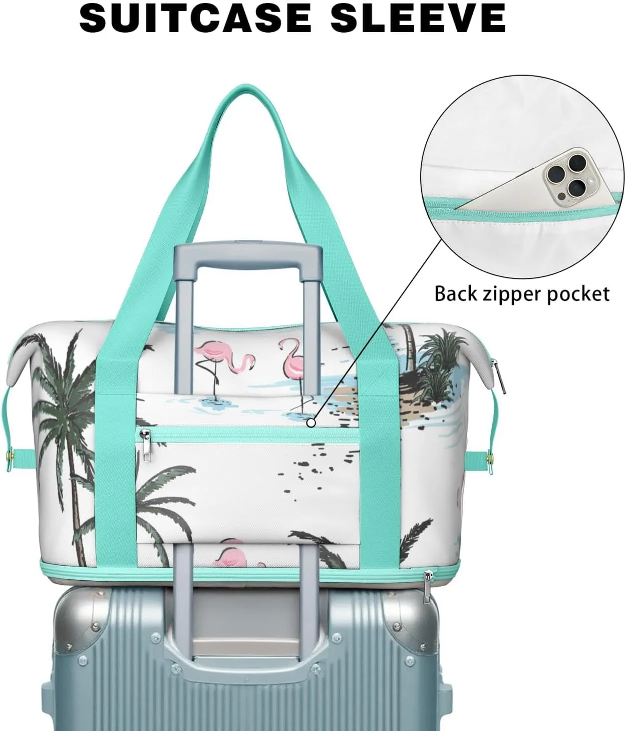 Travel Duffel Bag,Large Weekender Tote for Women,Gym Duffel Bag with Wet Pocket, Shoulder Weekender Overnight Bag for Women