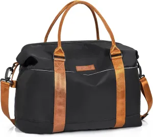 Travel Duffle, Waterproof Gym Weekender Overnight Tote Carry On with Luggage Sleeve, Dry Wet Pocket, Labor Delivery Hospital Bag