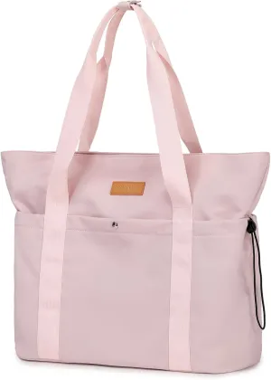 Travel Tote Bag, Multi Pocket Work Tote Bags for Women Fits 15.6'' Laptop Shoulder Bag with Zipper Shopping Bag