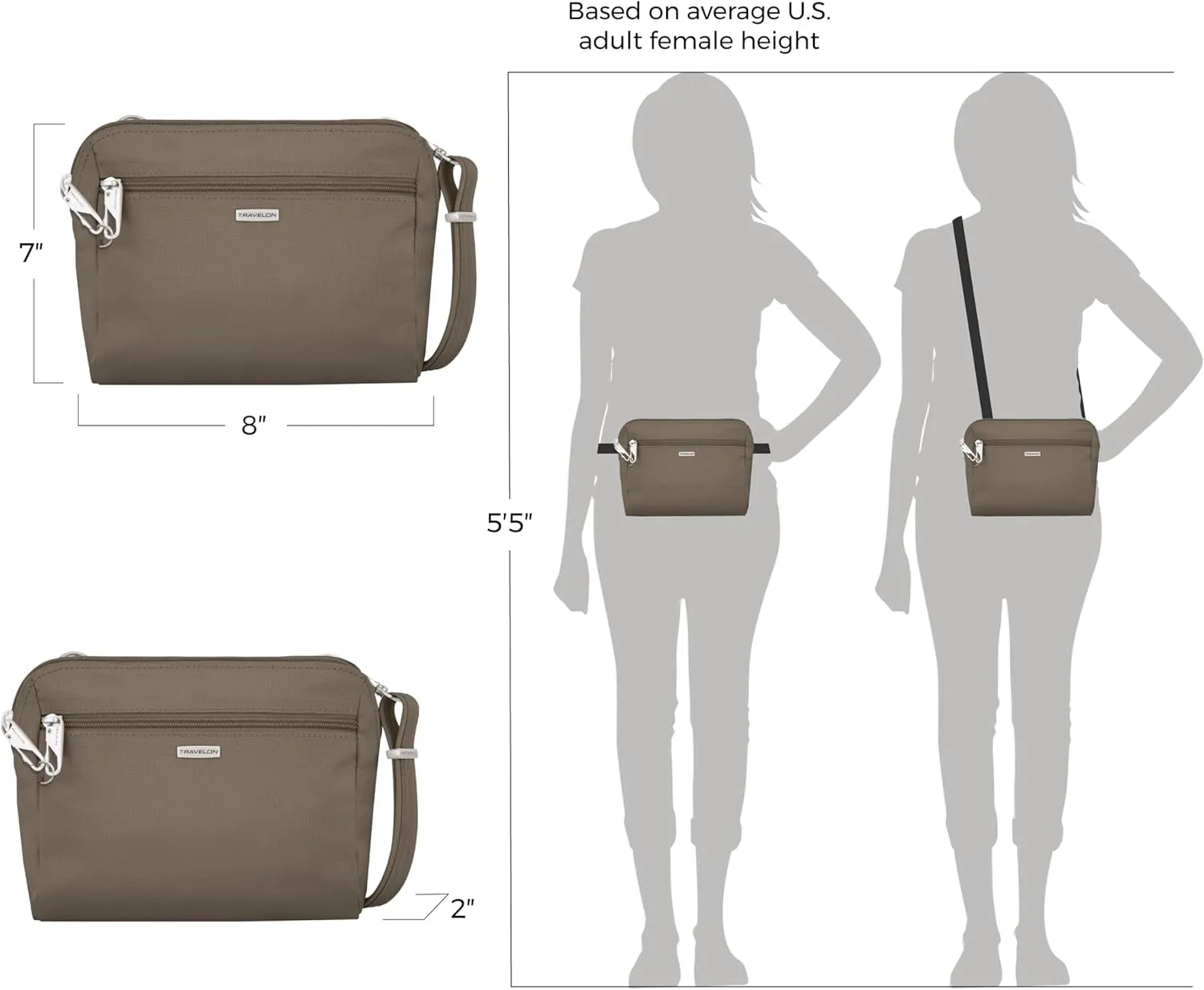 Travelon Anti-Theft Classic Convertible Crossbody & Waist Pack
