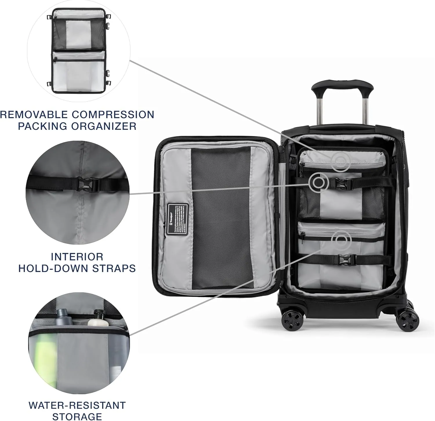 Travelpro Crew Classic Lightweight Softside Expandable Carry on Luggage, 8 Wheel Spinner Suitcase, Men and Women, Carry On 21-Inch, Black