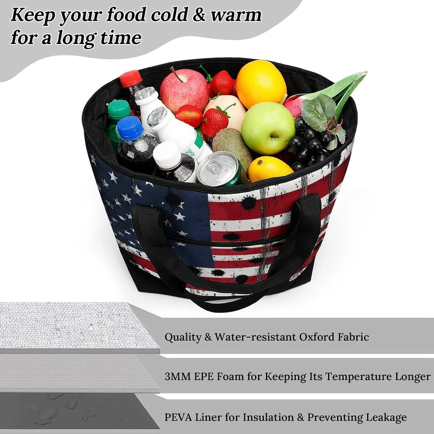 Trendy Commuter Tote Bag Large Insulated Shopping Bag For Travel