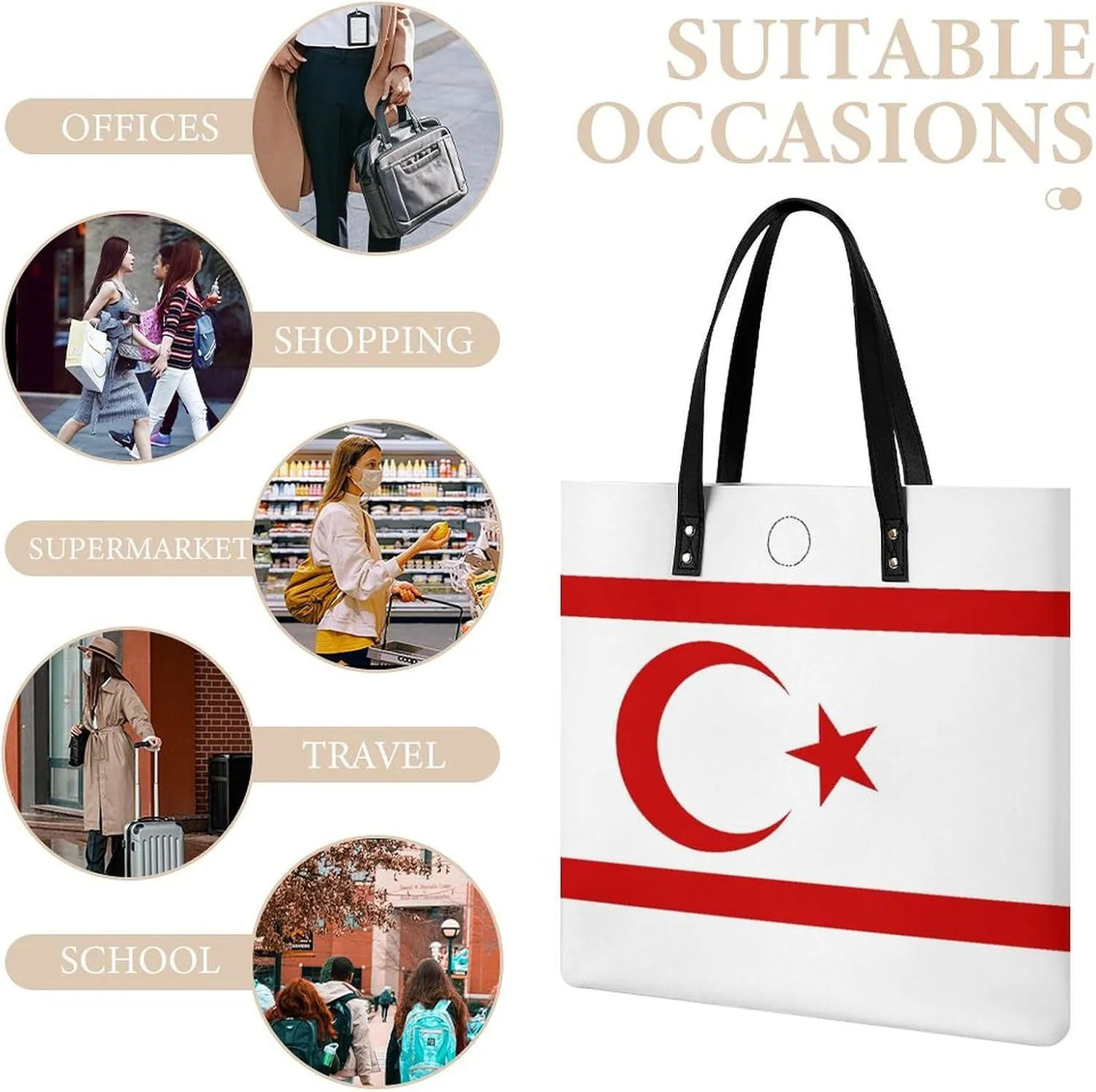 Trendy Cook Lslands Flag Women's Shoulder Bag Stylish Tote Handbag for Work and Travel Use
