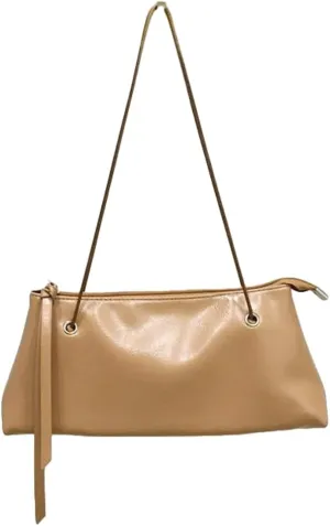 Trendy PU Leather Shoulder Bag for Women Classic Retro Underarm Purse Square long-style Tote Handbag for Travel Dating