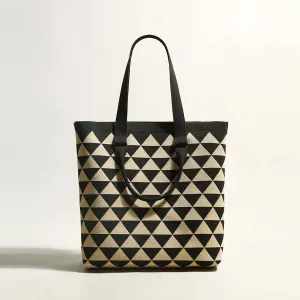 Triangle Khaki Privacy-focused Canvas Tote Huge selection Checkered Bag