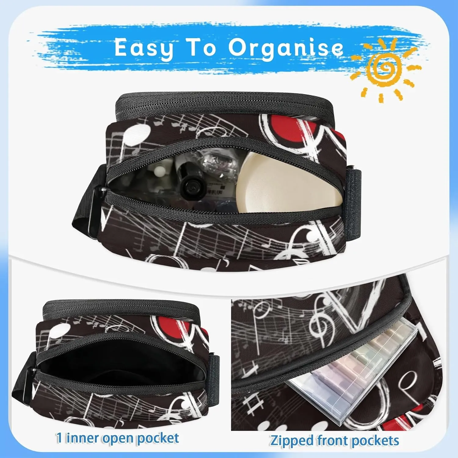 TropicalLife Personalized Crossbody Bag for Women Men Custom Name Messenger Bags