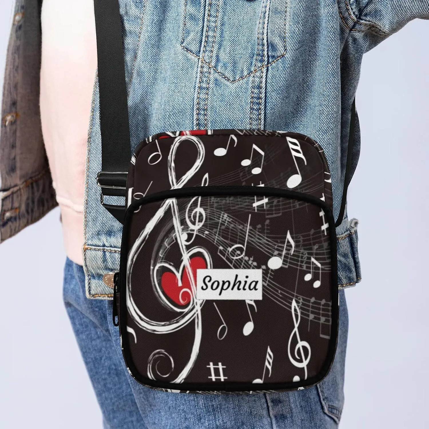 TropicalLife Personalized Crossbody Bag for Women Men Custom Name Messenger Bags