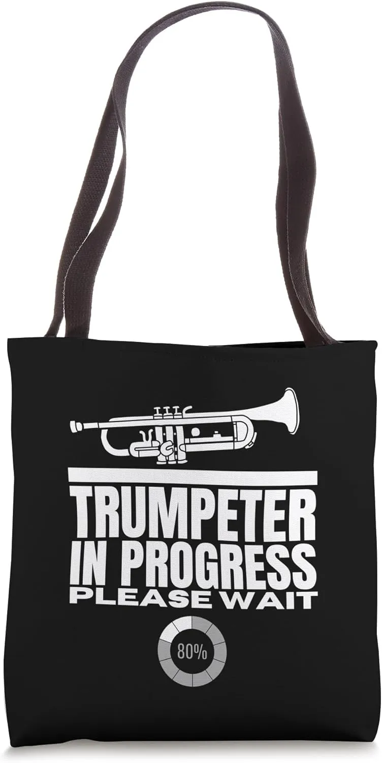 Trumpeter In Progress Loading Funny Trumpet Tote Bag