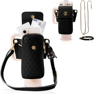 Tumble Tote 40oz Water Bottle Holder with Strap, Stanley Accessories, RFID Purse, Detachable Multi-Function Bag with Phone Pocket, Card Slots, Ideal for